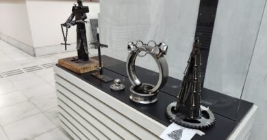 Exposição “O Silêncio da Sucata” reúne esculturas produzidas com materiais descartado esculturas realizadas com peças de metal