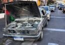 Princípio de incêndio em carro no centro mobiliza equipe do Corpo de Bombeiros carro incendiado no centro de Poços de Caldas
