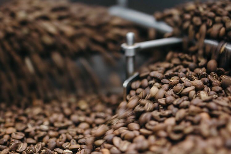 café sendo torrado