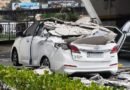 Estrutura cede e atinge carro em estacionamento de shopping em Poços de Caldas carro atingido por estrutura no shopping de poços de caldas