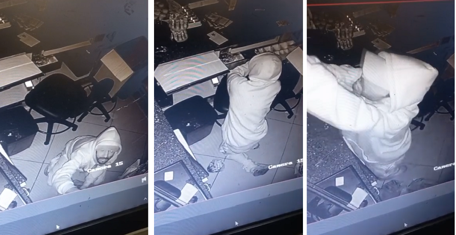 ladrão durante furto em padaria no centro