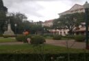 Previsão do tempo em Poços de Caldas-MG Praça Pedro Sanches - foto Roni Bispo